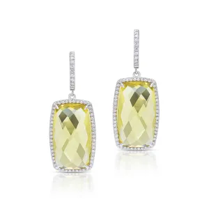 28.50 Carat Lemon Quartz Drop Earrings