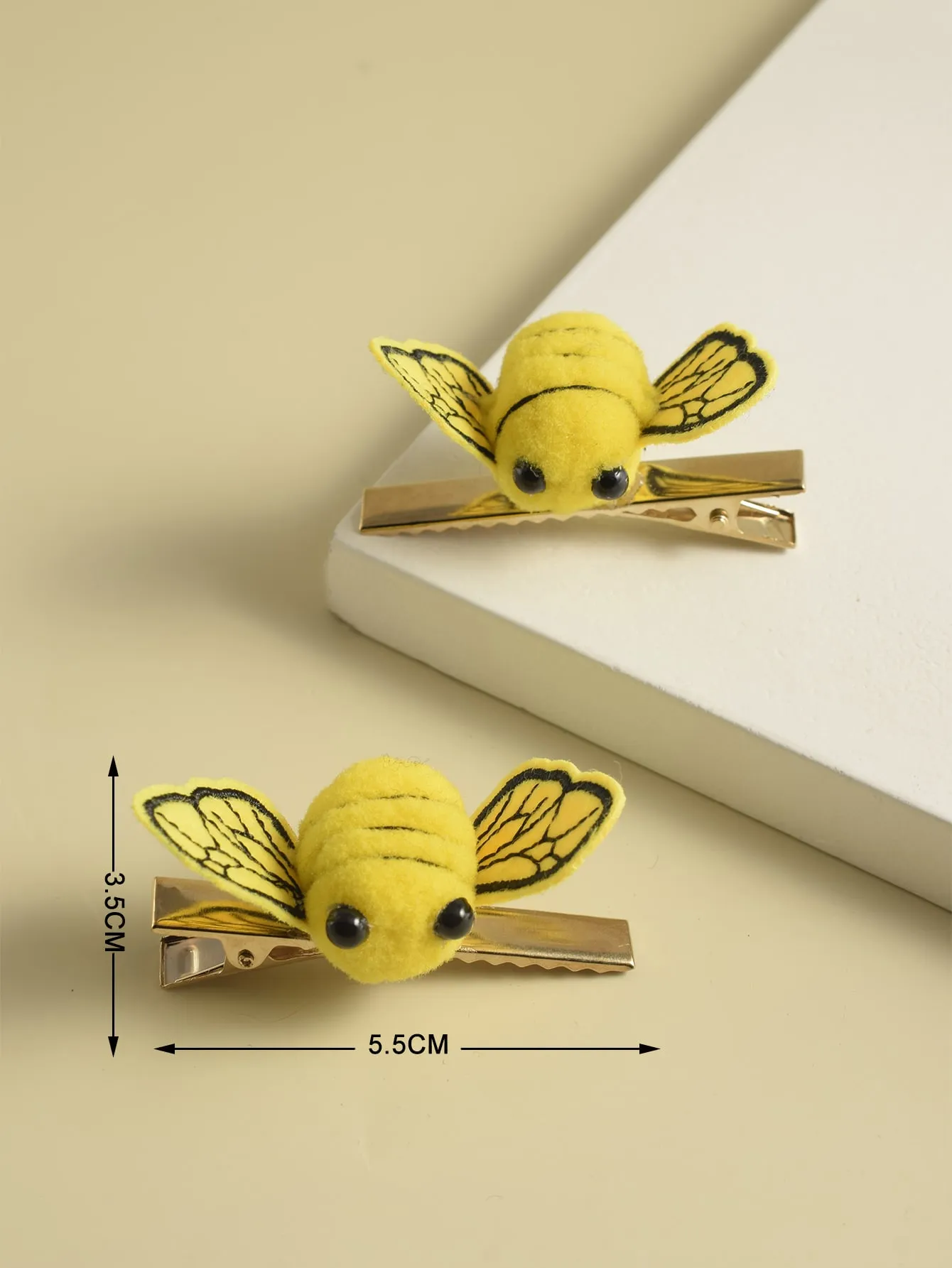2pcs Cartoon Bee Decor Alligator Hair Clip for Women Barrette Styling Hair