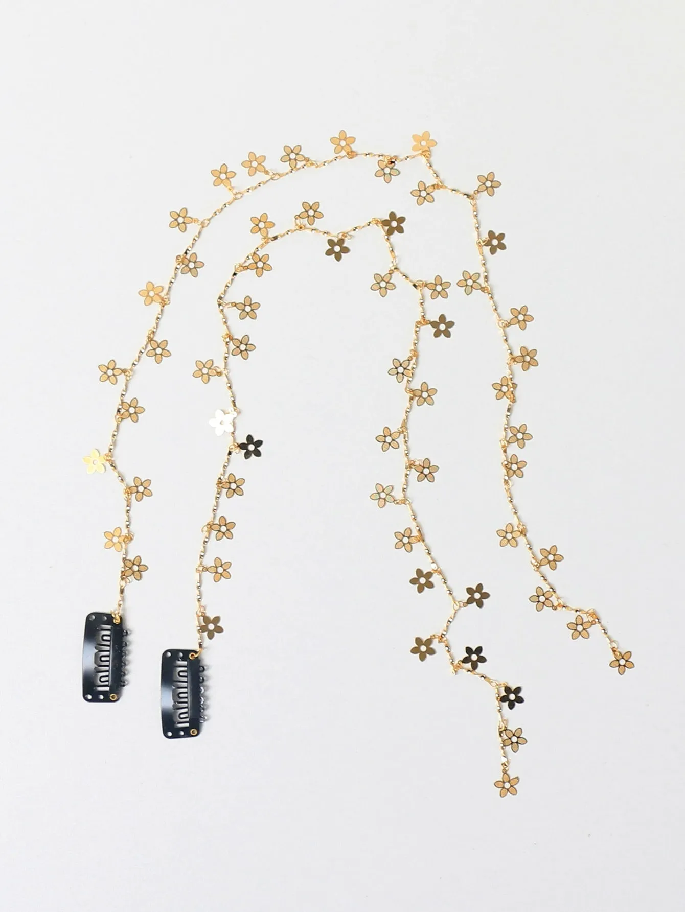 2pcs Flower & Chain Decor Tassel Hair Clip for Women Barrette Styling Hair