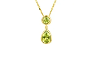 9ct Yellow Gold Mixed Cut Peridot Necklace