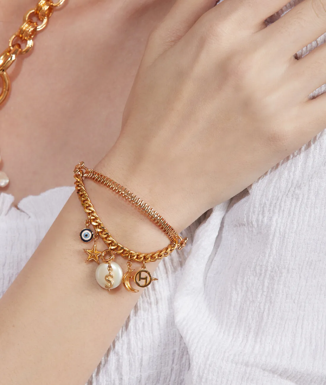 Aashna Shroff Wearing The Universe of Charms Personalized Bracelet