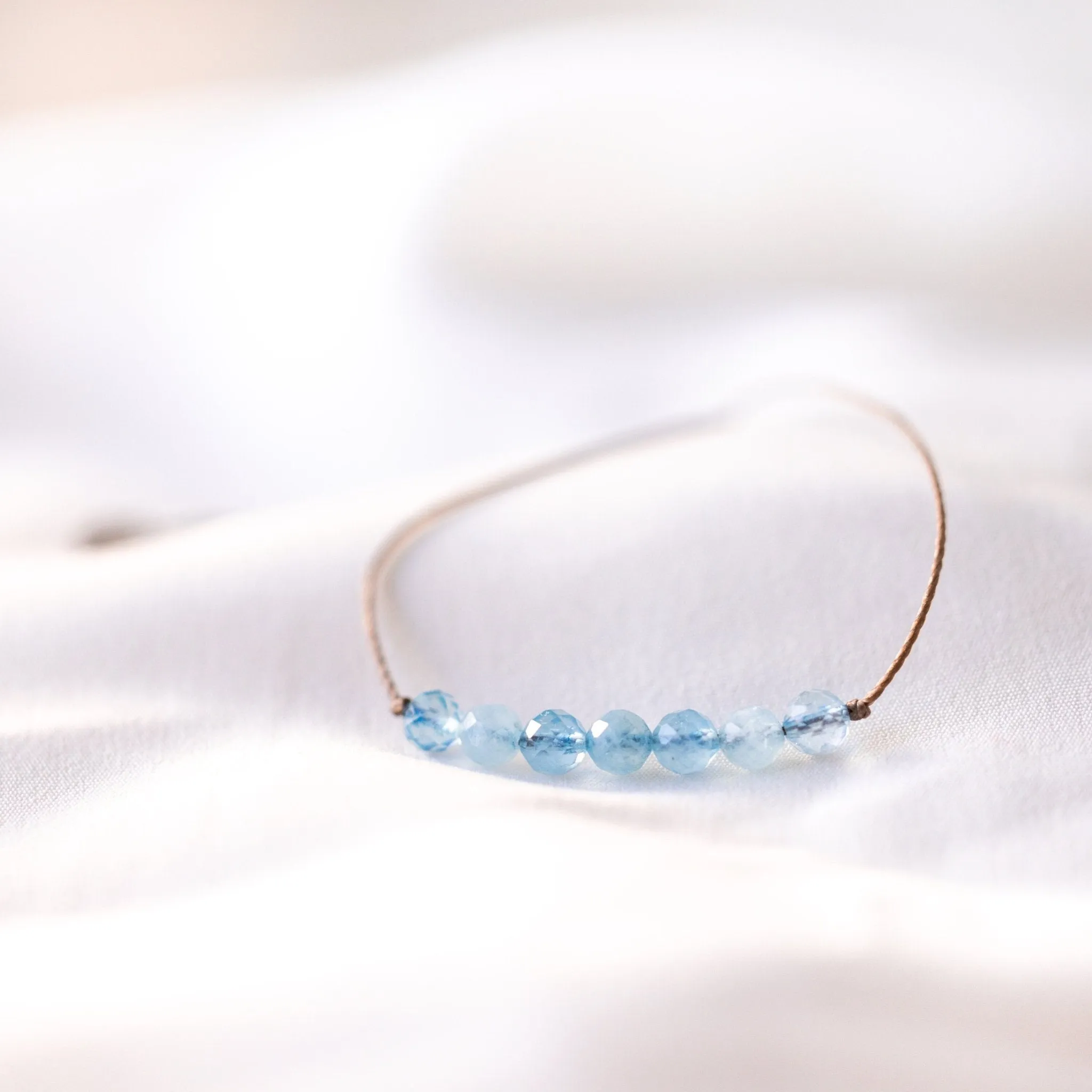 Aquamarine Bar Bracelet