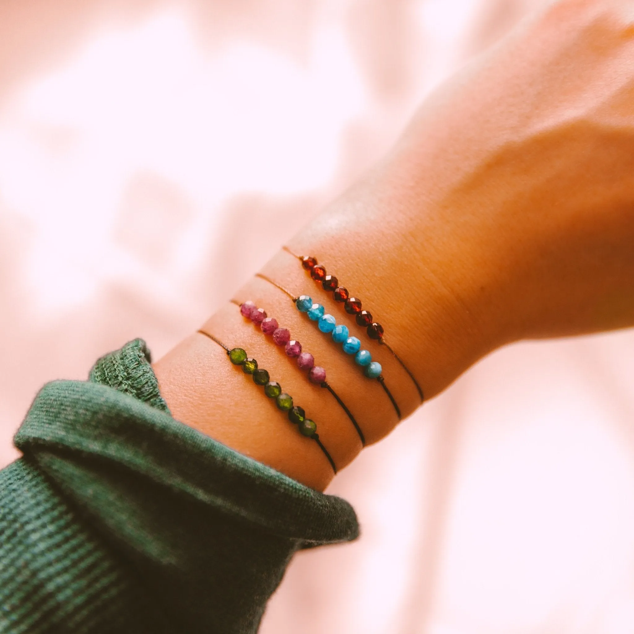 Aquamarine Bar Bracelet