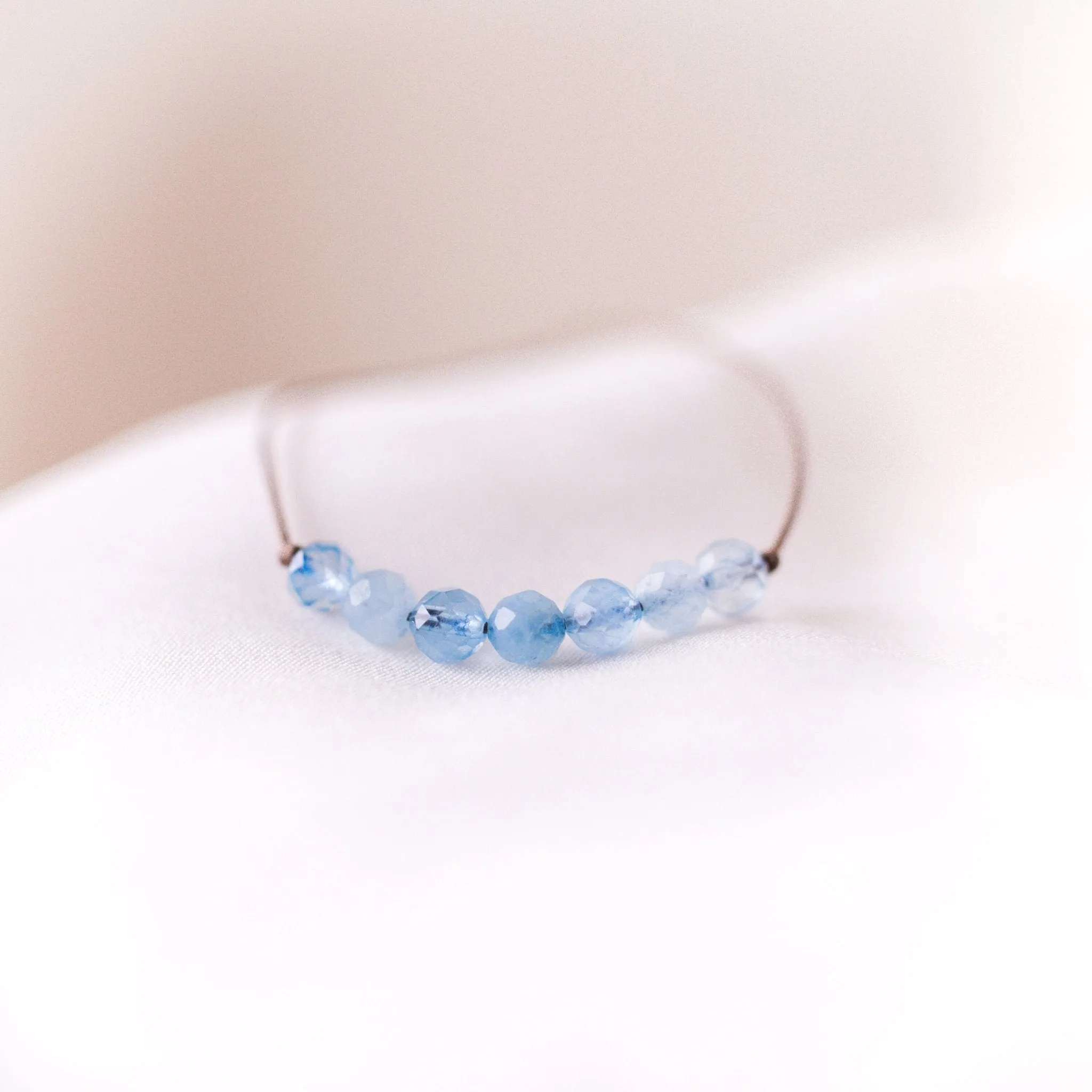 Aquamarine Bar Bracelet