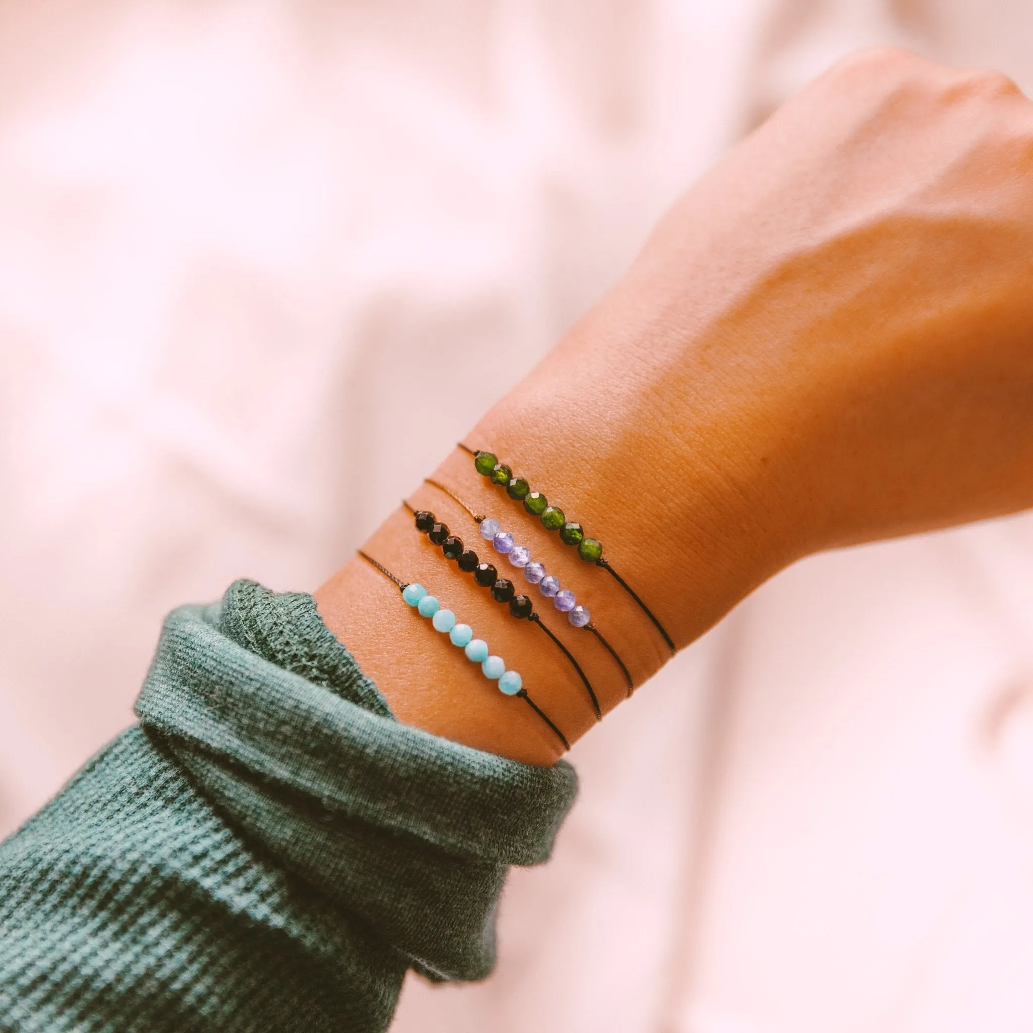 Aquamarine Bar Bracelet