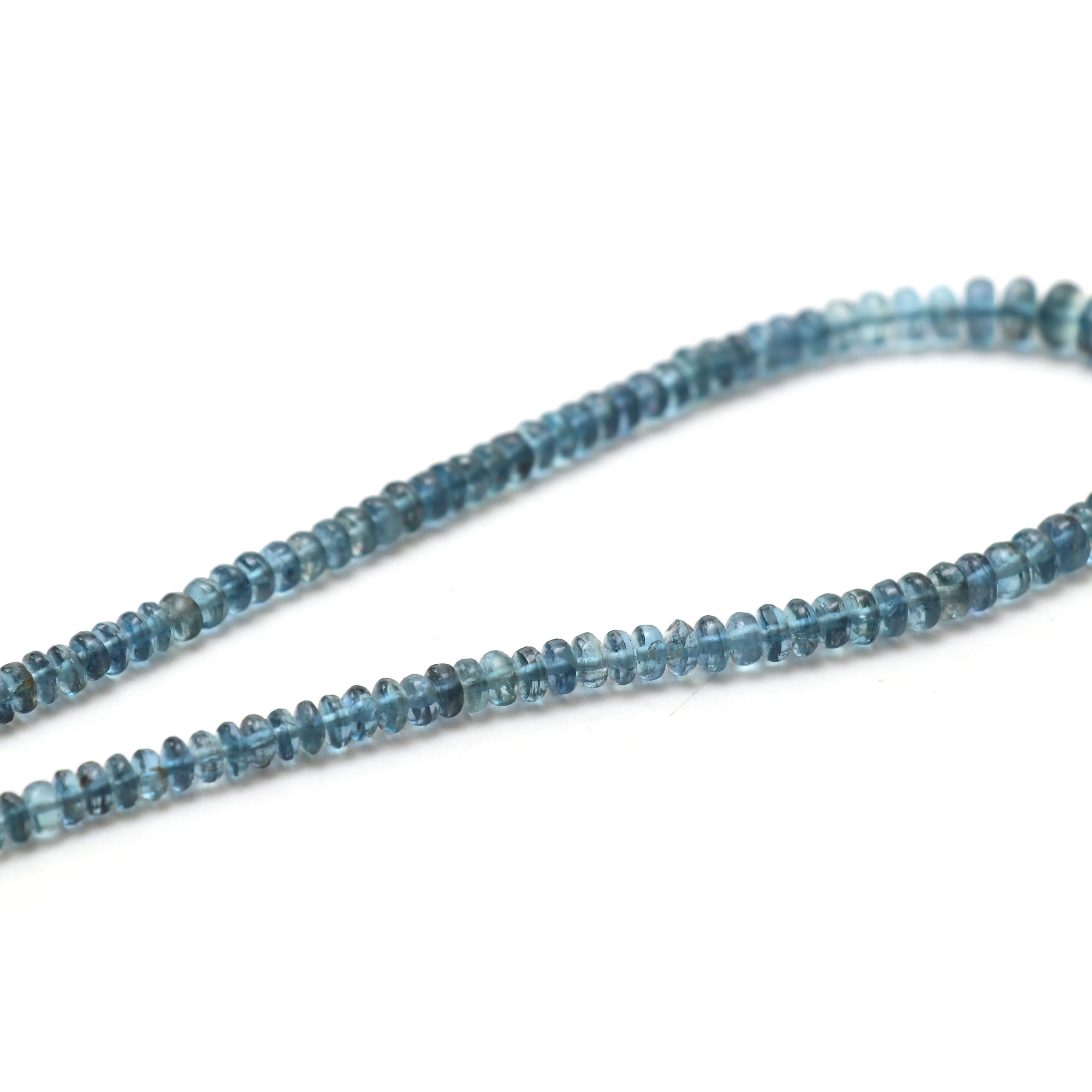 Aquamarine Smooth Rondelle Beads, 3.5 mm to 7.5 mm, Aquamarine Jewelry Making Gemstone, 18 Inches Full Strand, Price Per Strand