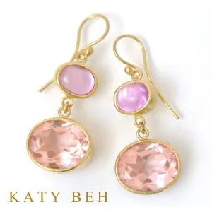 Audrey Pink Sapphire & Morganite Earrings