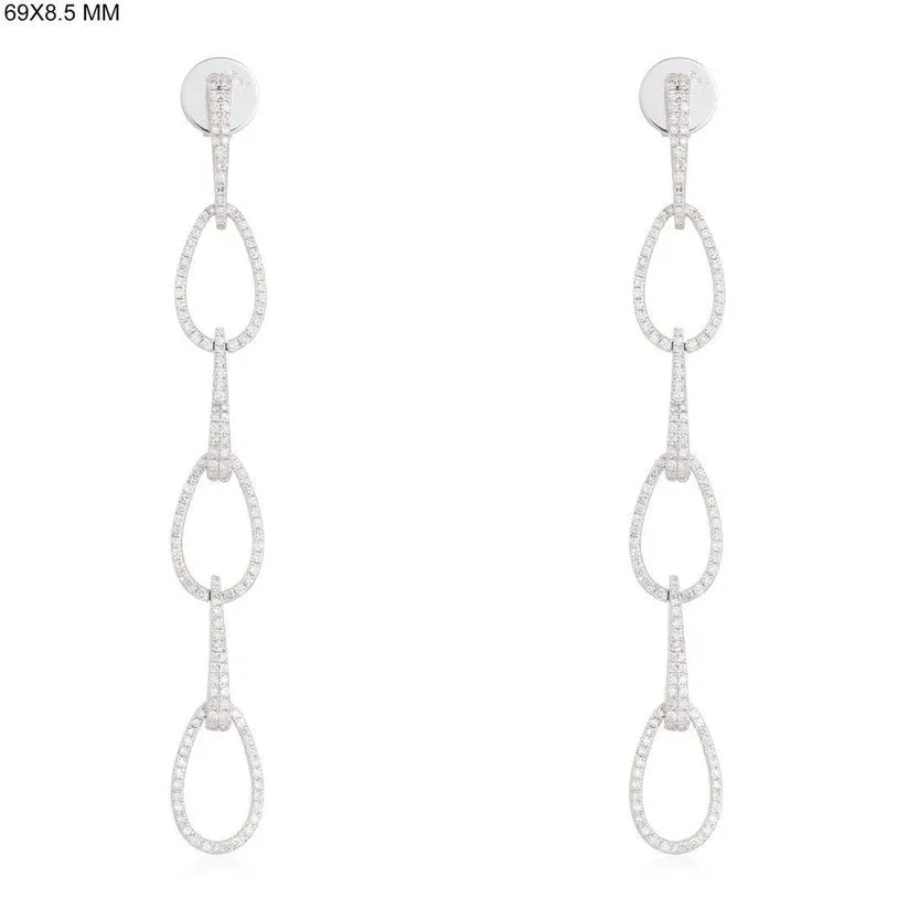 Beautiful Diamond Embrace Drop Earrings