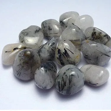 Black Rutile Quartz Tumble Stone Single pc