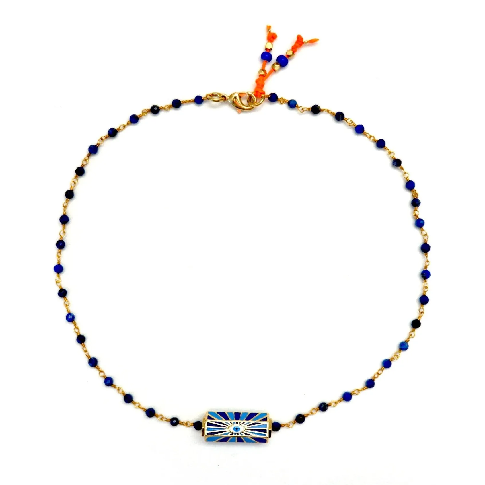 blue agapi choker necklace