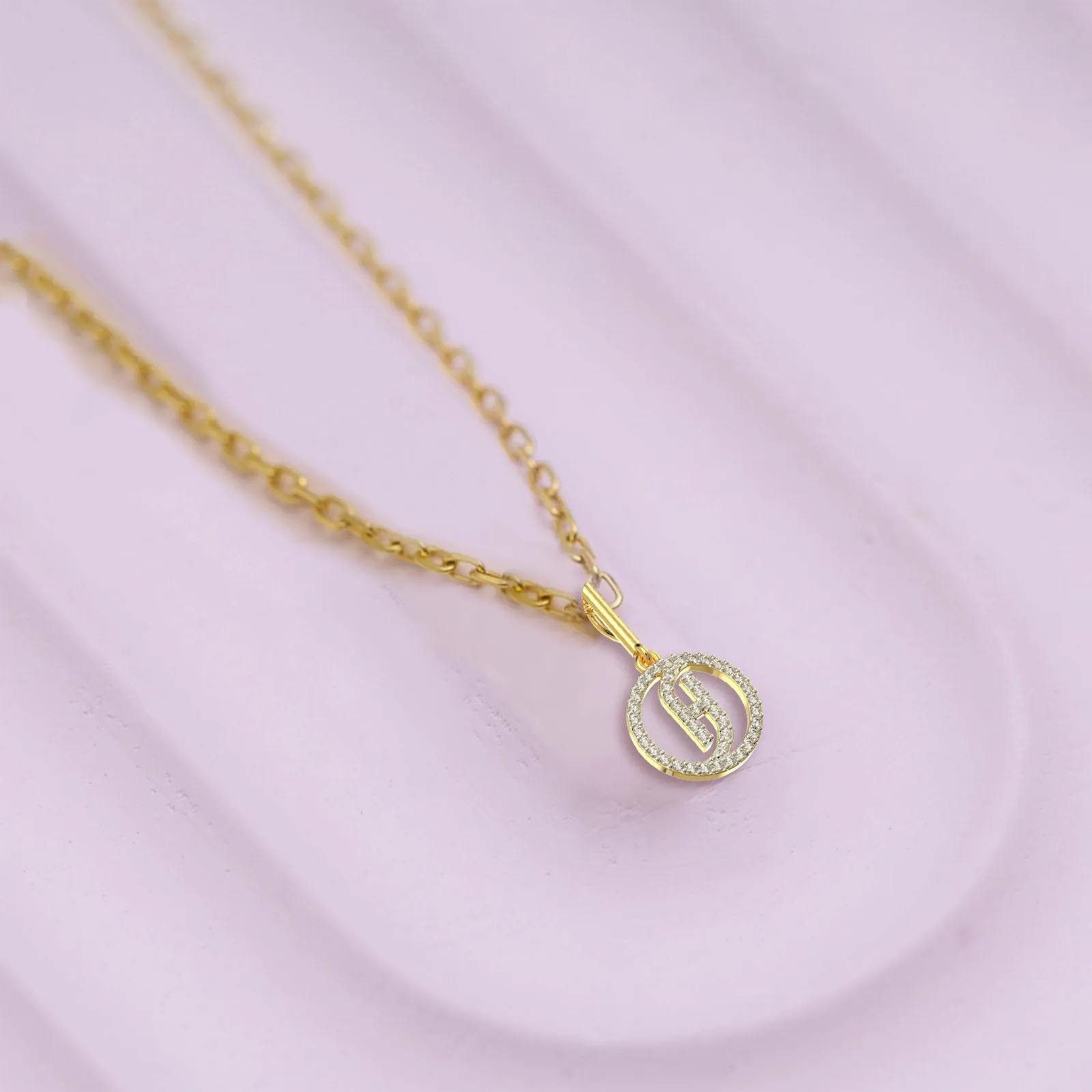 Bold Diamond Initials Pendant Necklace