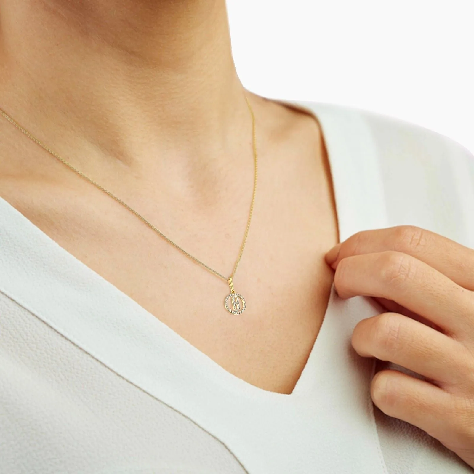 Bold Diamond Initials Pendant Necklace