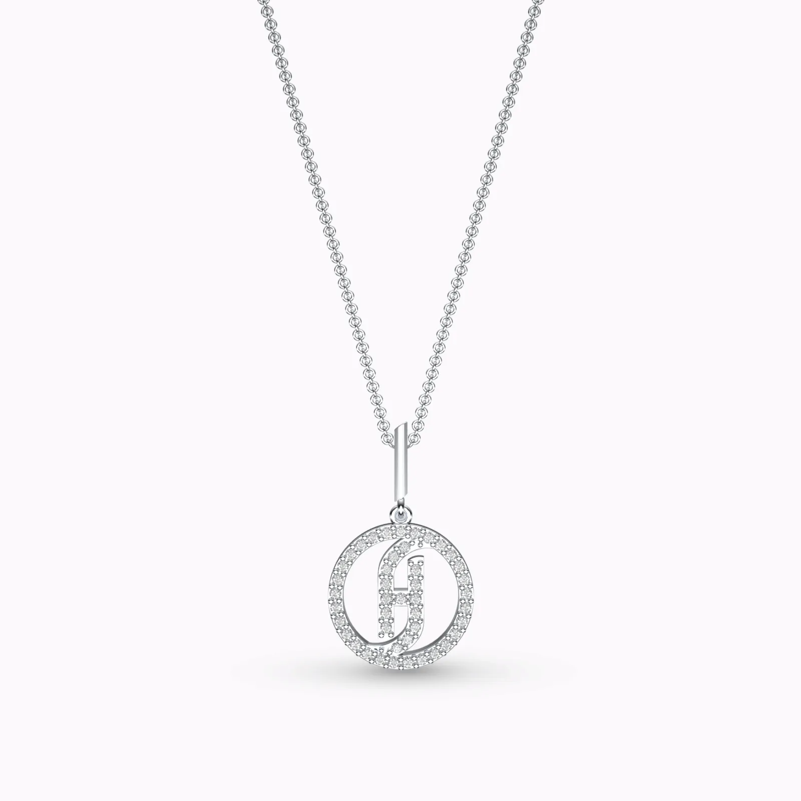 Bold Diamond Initials Pendant Necklace
