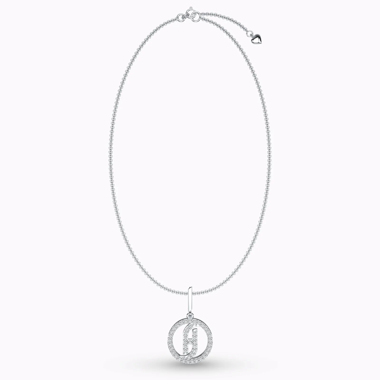 Bold Diamond Initials Pendant Necklace