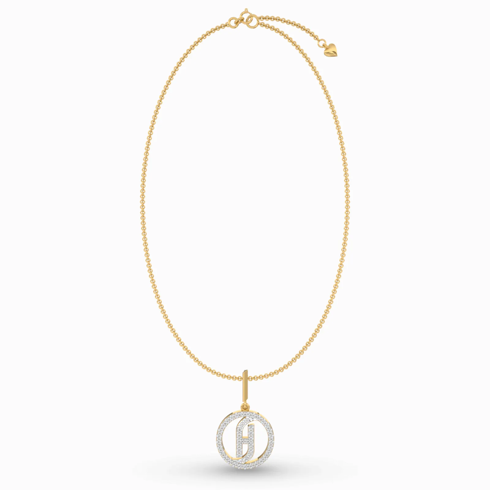Bold Diamond Initials Pendant Necklace