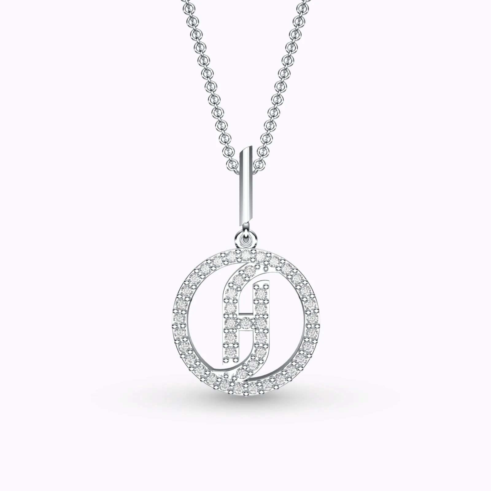 Bold Diamond Initials Pendant Necklace