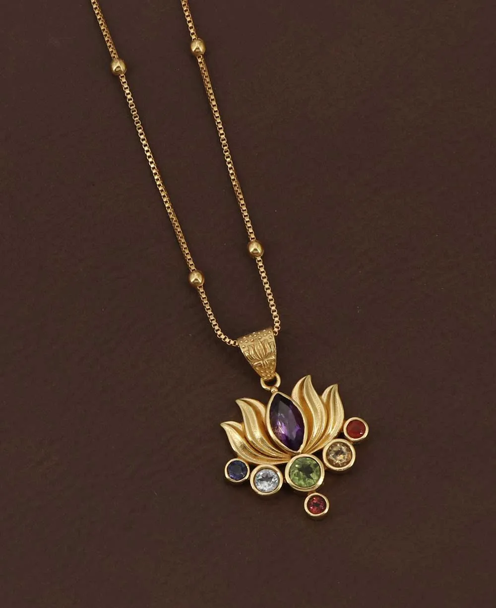 Chakra Gemstone Gold Plated Necklace