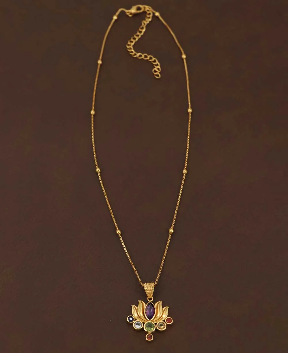 Chakra Gemstone Gold Plated Necklace