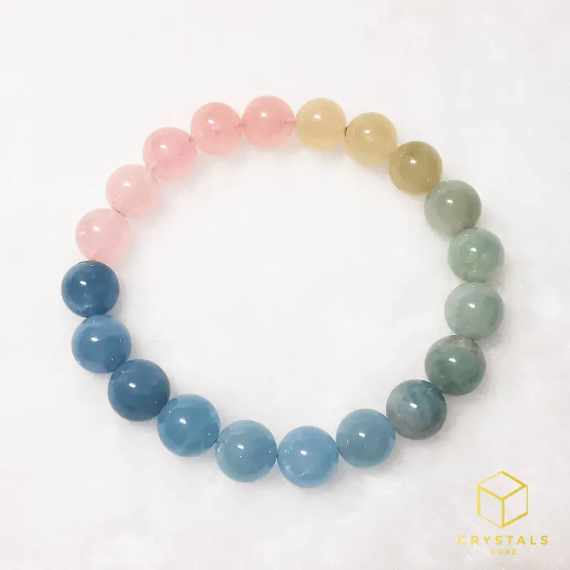 Colorful Beryl (Aquamarine & Morganite) Bracelet