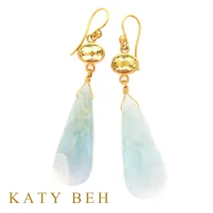 Cora Lemon Quartz & Aquamarine Earrings