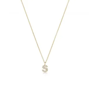 Diamond Jewellery 18ct Gold Diamond Initial Necklace NDQ154/S