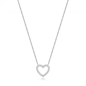 Diamond Jewellery 18ct White Gold Diamond Heart Necklace NDQ125W