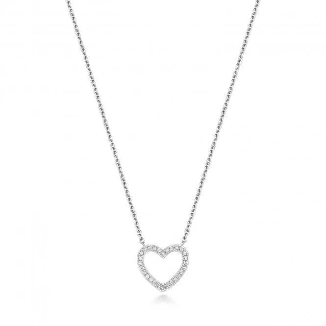 Diamond Jewellery 18ct White Gold Diamond Heart Necklace NDQ125W