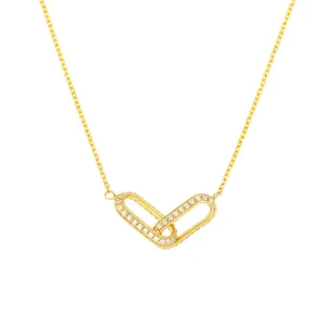 Diamond Paperclip Necklace