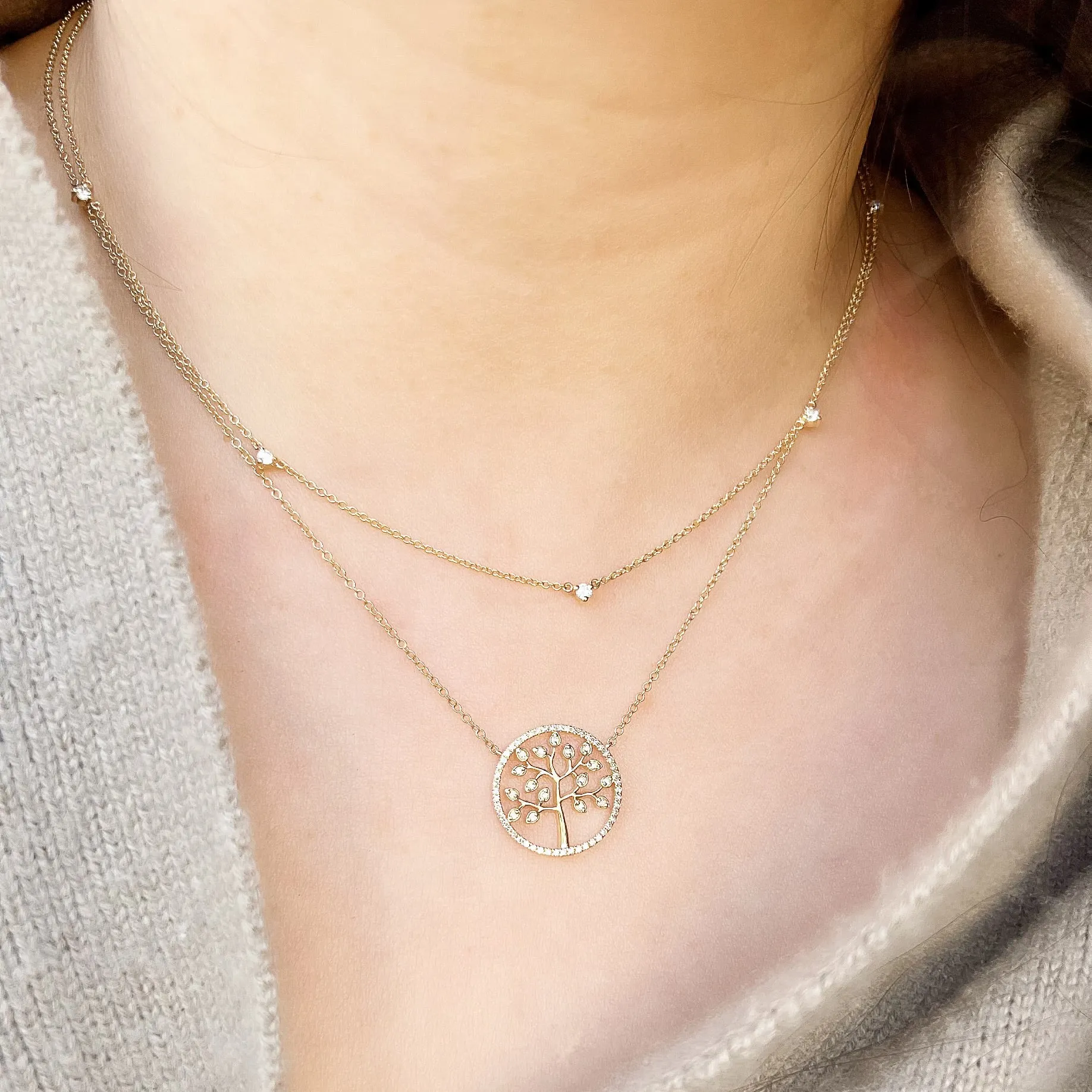 Diamond Tree of Life Necklace