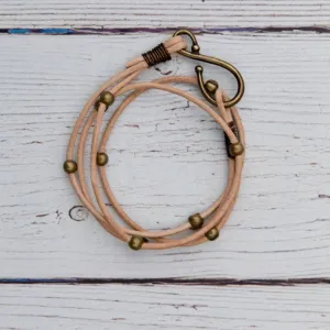 Double Leather Hook Wrap-Blonde