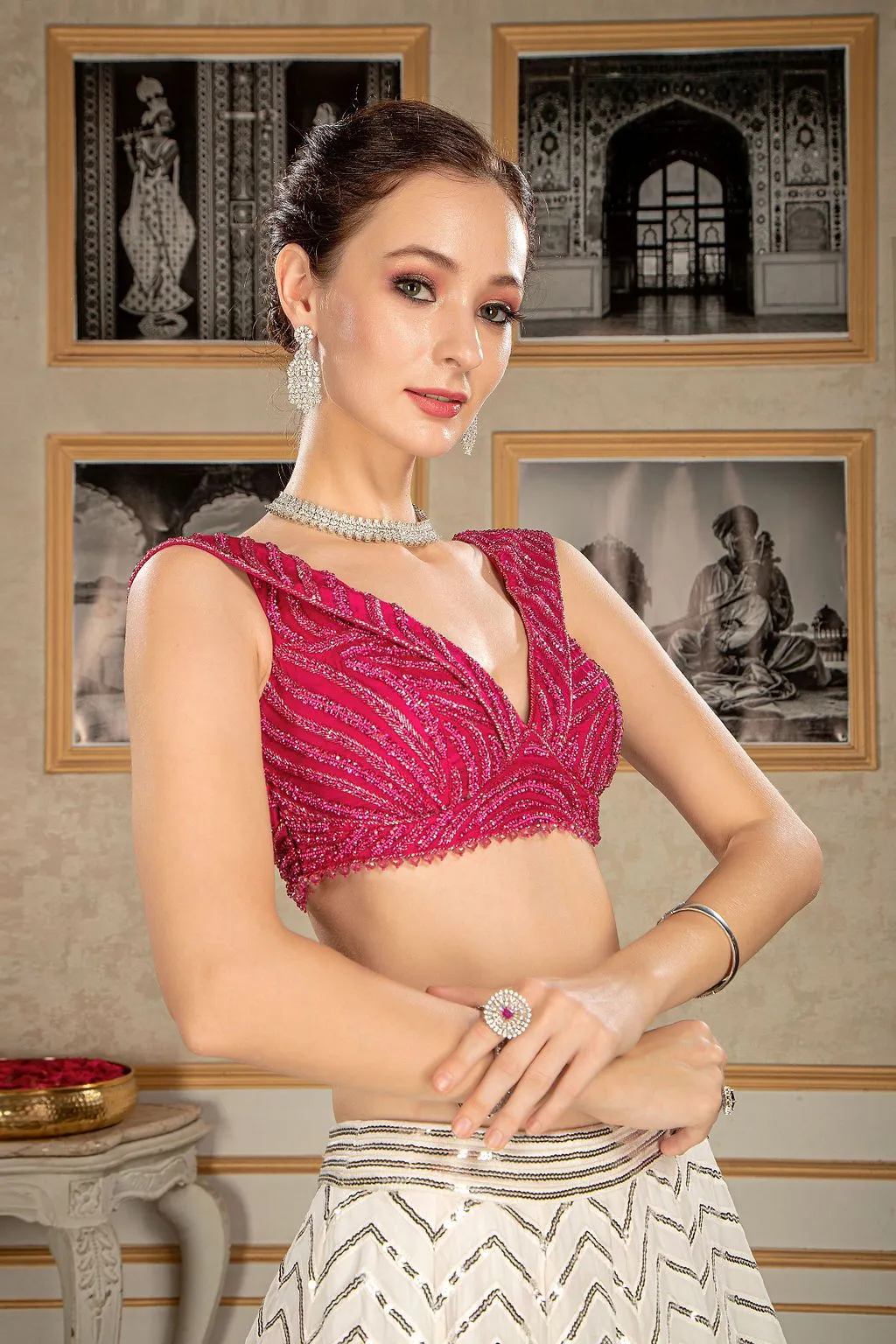 Embroidered top with beautiful skirt