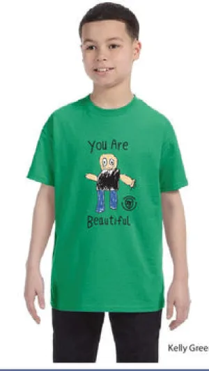 Forging Forward "You Are Beautiful" Full Color T-Shirt - Kelly Green - Kids