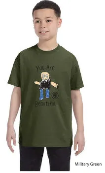 Forging Forward "You Are Beautiful" Full Color T-Shirt - Military Green - Kids