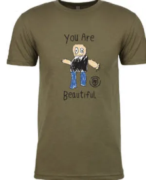 Forging Forward "You Are Beautiful" Full Color T-Shirt - Military Green