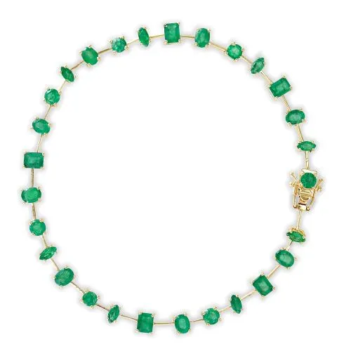 Gold Emerald Bracelet 7"