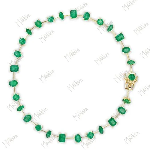 Gold Emerald Bracelet 7"
