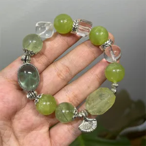 Green Fluorite Prehnite Serpentine Bracelet