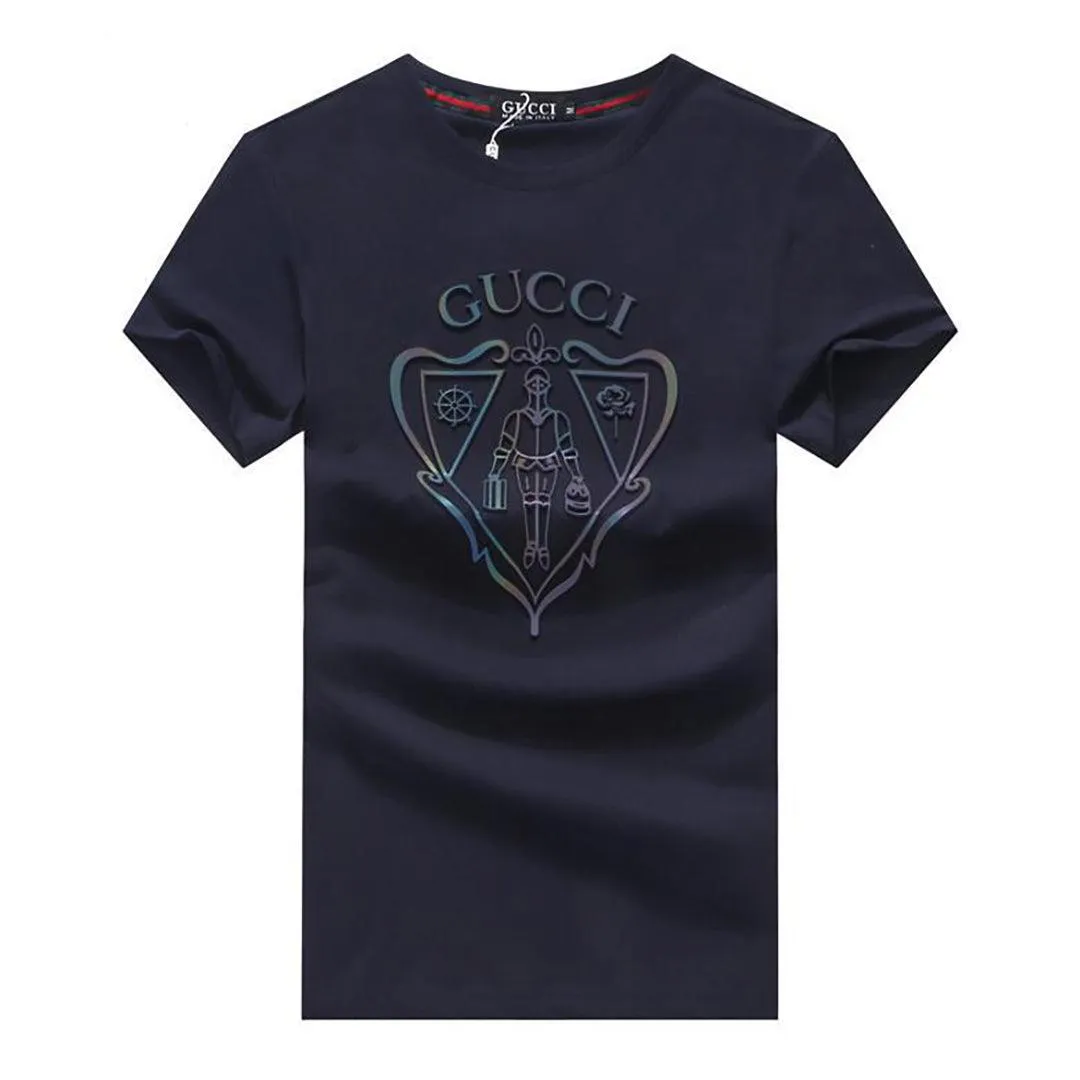 Guc T-Shirt With exquisite Logo Design-Navy Blue