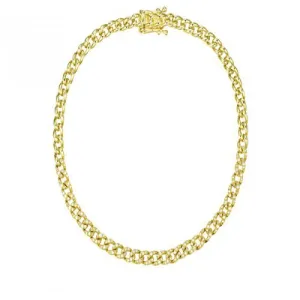 Halfway 3.25mm Diamond Cuban Chain Link Bracelet 6.5"