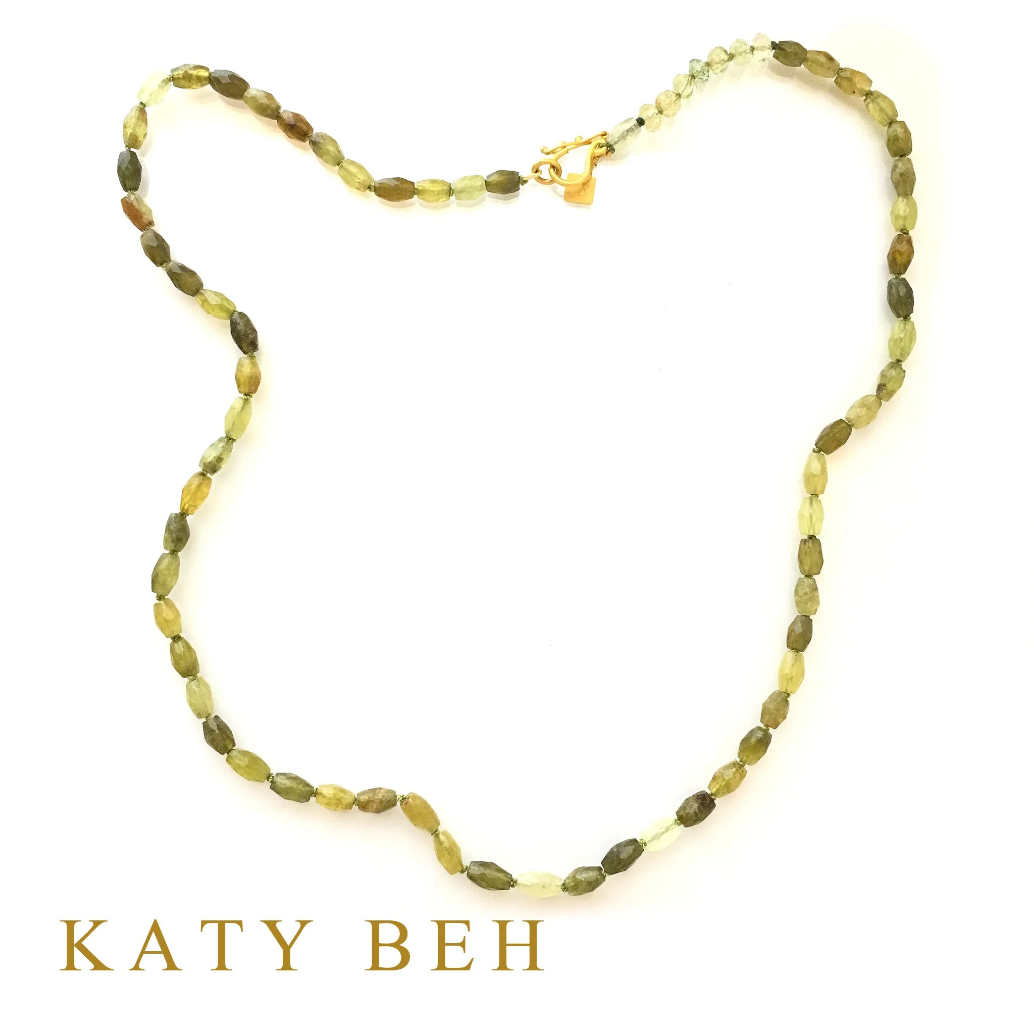 Iliana Green Garnet & Beryl Necklace