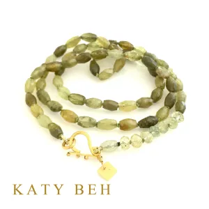 Iliana Green Garnet & Beryl Necklace