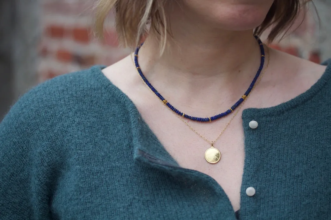 Lapis Lazuli & High Karat Gold Necklace