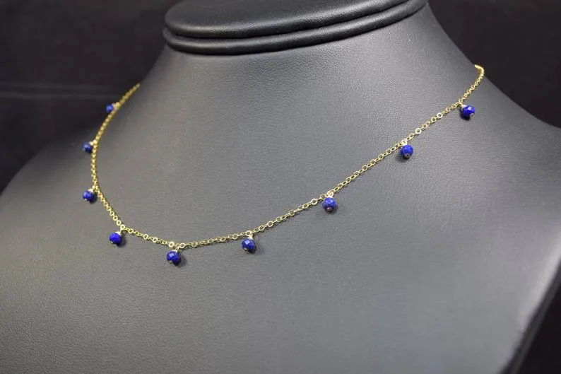 Lapis Lazuli Drop Choker Necklace