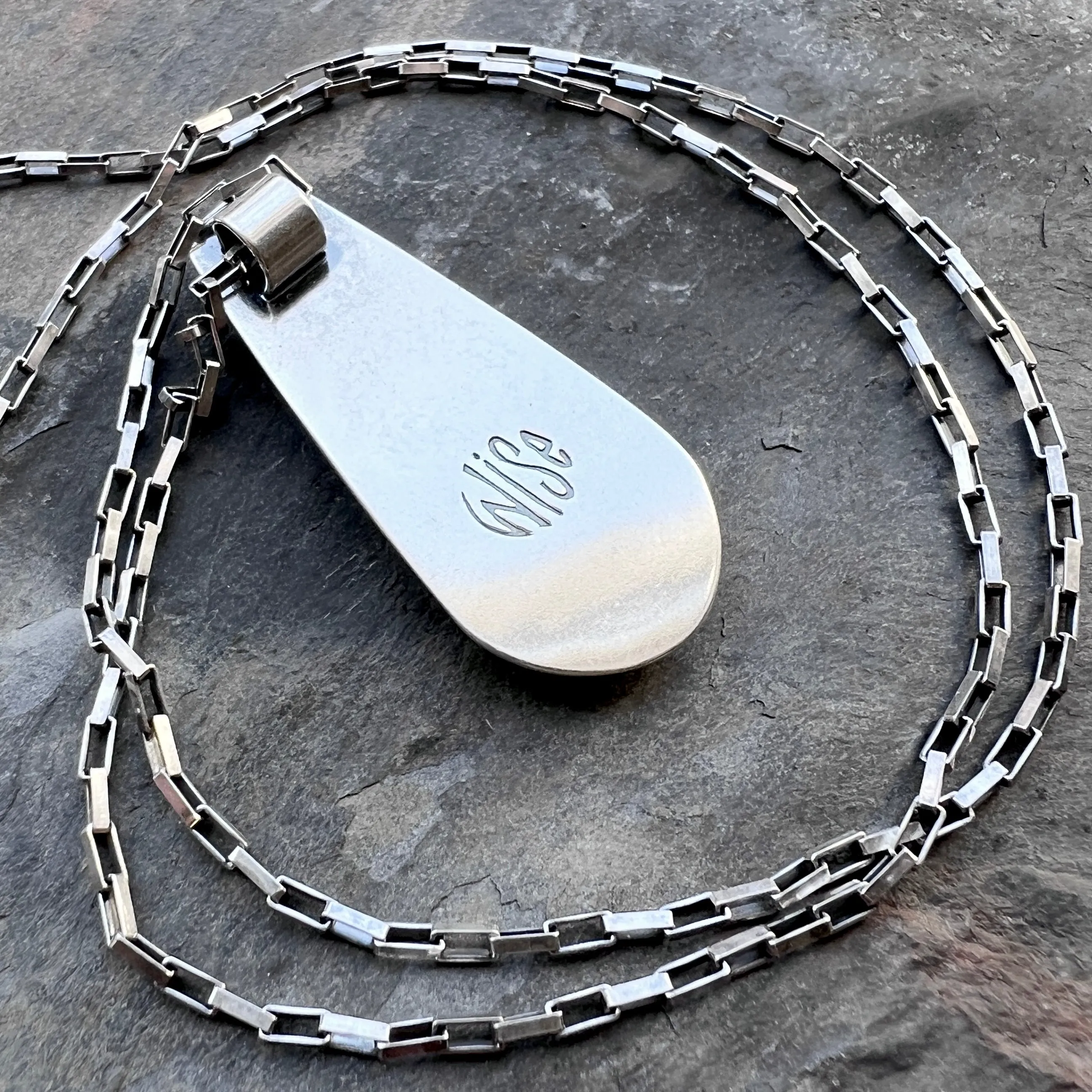 Lapis Lazuli Sterling Silver Necklace | Blue Natural Stone Geometric Pendant