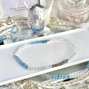 Moonstone Beads Multi-Wrap Aquamarine Bracelet