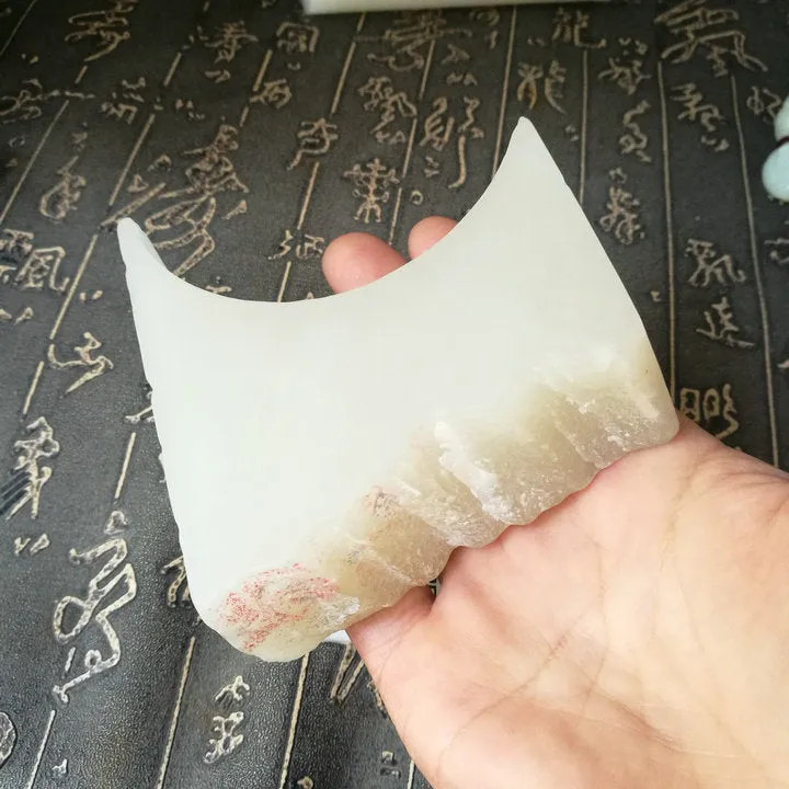 Natural Kunlun Jade Rough Nephrite Raw (319g, 8X4X2.8cm)