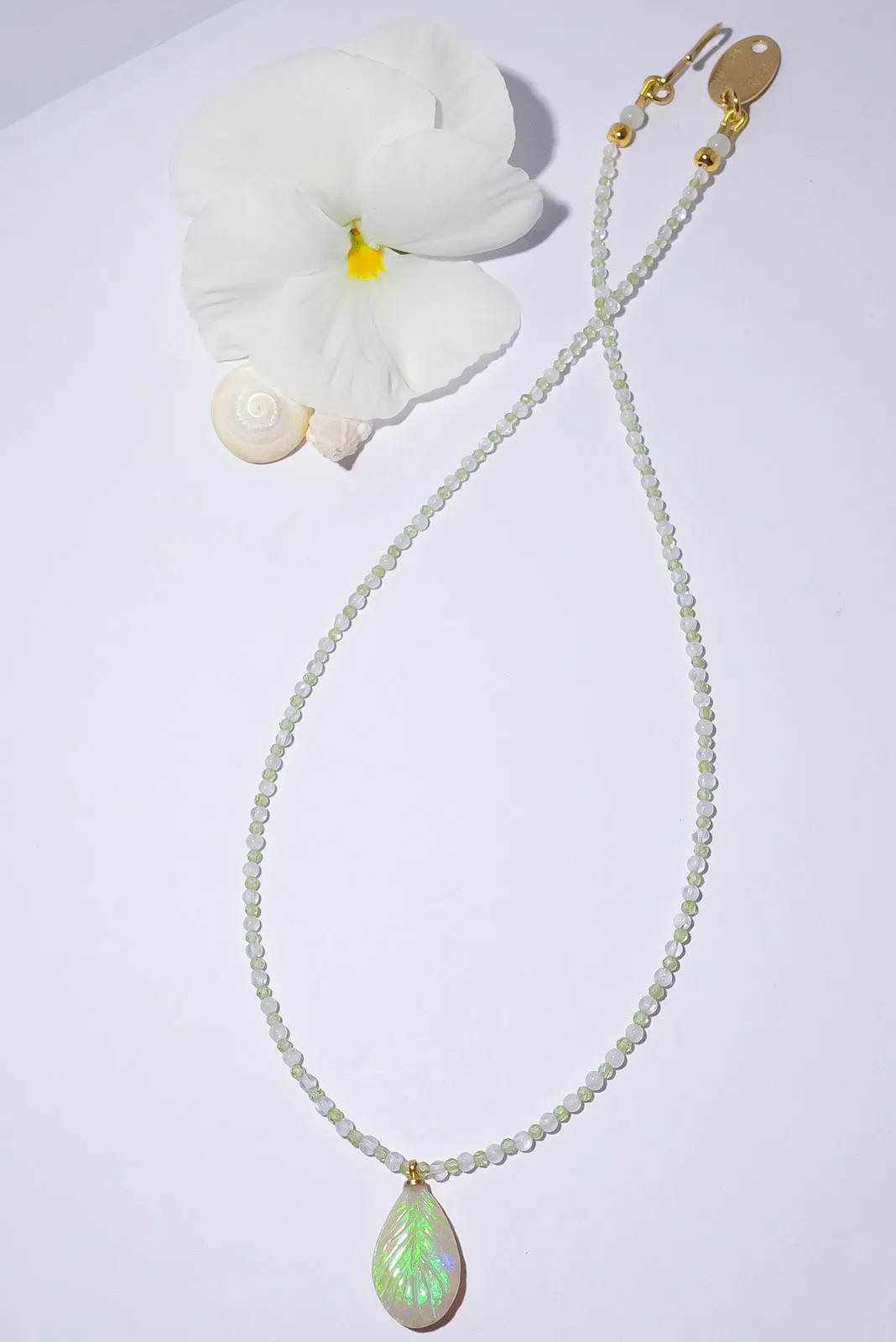 Necklace Gemstone Honeydew Opal