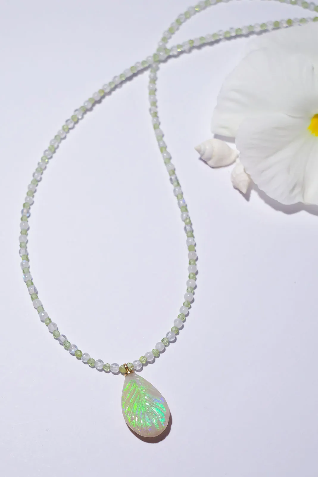Necklace Gemstone Honeydew Opal