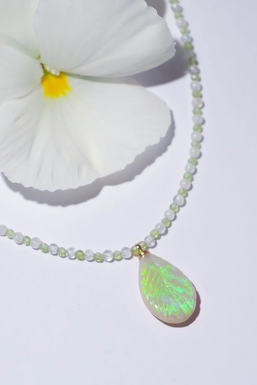 Necklace Gemstone Honeydew Opal