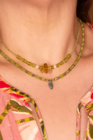 Necklace Gemstone Opal Willow Green